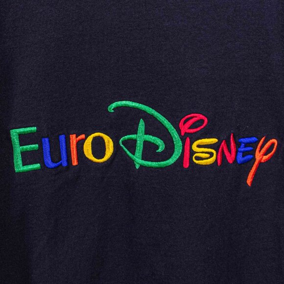 Euro Disney T-Shirt Embroidered Rainbow Logo Small VTG 90s Cartoon Movie - Picture 4 of 6